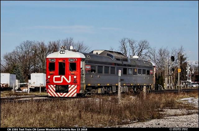 CN 1501 Test Train CN Carew Woodstock Ontario Nov 23 2018