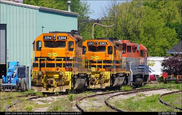 GEXR 3394 GEXR 3393 and Railink RLK 2211 Goderich Ontario June 8 2017
