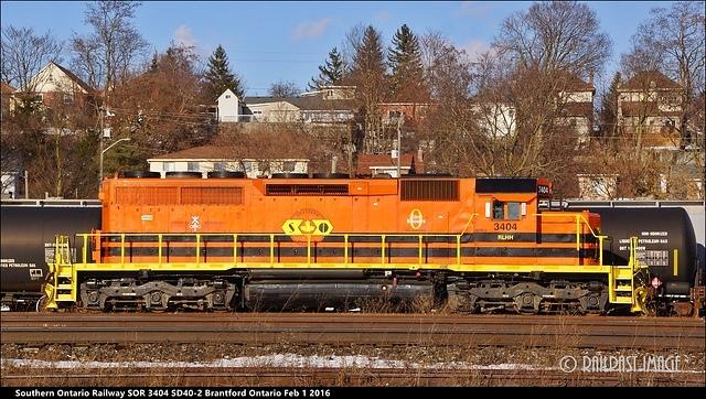 Southern Ontario Railway SOR 3404 SD40-2 Brantford Ontario Feb 1 2016