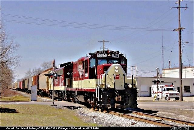 Ontario Southland Railway OSR 1594 OSR 6508 Ingersoll Ontario April 22 2018
