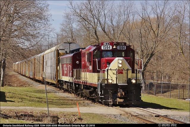 Ontario Southland Railway OSR 1594 OSR 6508 Woodstock Ontario Apr 23 2018
