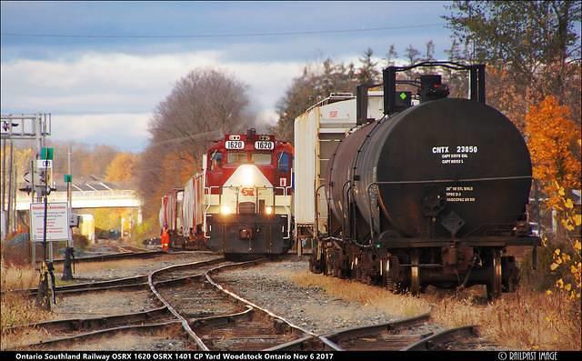 Ontario Southland Railway OSRX 1620 OSRX 1401 CP Yard Woodstock Ontario Nov 6 2017
