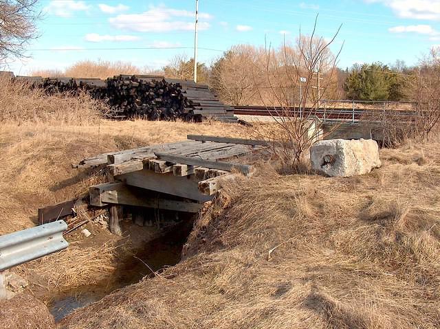 Small trestle just east of the factory looking south