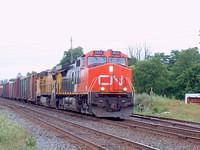 CN 2622 looking new leads UP 9425 eb through Ingersoll 7/23/04