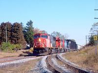 CN 5633 wb with DWP 5908 on board Ingersoll 10-7-04