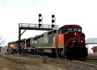 CN 2448 leads IC 3137, IC 6253 and WC 3011 on 148 Paris Ontario 4-3-08