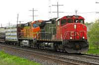 CN 391 with CN 2504 and BNSF 5190 Ingersoll Ontario 5-12-07
