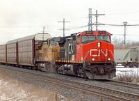 CN 2549 leads UP 9439 on 271 Ingersoll Ontario 3-8-06