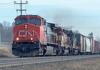 CN 2544 leads WC 6497 and CN/WC 6900 on 399 Ingersoll 3-27-05