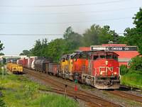 CN 5248 leads Bessimer 909, UP 2401 and UP 2972 on 398 Ingersoll Ontario 7-2-08