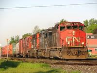 CN 5291 leads a pair of IC units on 394 Ingersoll Ontario 5-18-07