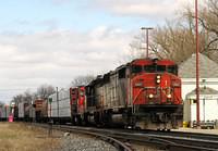 CN 5507 leads GCFX 6067 and CN 7001 on 435 Ingersoll Ontario 4-9-07