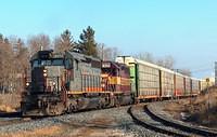 GCFX 6075 and WC 3021 lead 271 out of Ingersoll Ontario 1-12-06