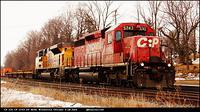 CP 235 CP 5743 UP 8640 Woodstock Ontario 3-28-2014