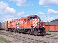 CP 1614 leads 1505 with the local through Ingersoll St Thomas sub Mile 9.0 8-22-04