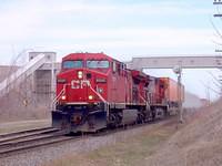 Expressway led by 9595 and 9539 blows through Zorra 4/16/04