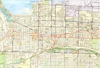 Map of Hamilton Ontario around 1985. Shows CN & CP & TH&B tracks in place at that time.