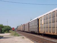 Caught 327 flying through Ingersoll with about 10 autoracks, strange 7/1/04