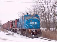 NS 327 arrives in Talbotville Ontario with Conrail 6721 and CN/IC 6123 1-5-05