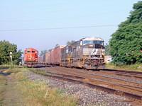 NS 2612 SD70 leads 6755 SD60 through Ingersoll on 328 7-29-04