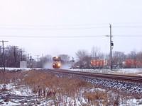 NS 328 roars around the curve in Ingersoll Ontario 12-14-04