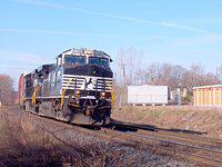 NS 9796 leans into a corner as it flys through Ingersoll 4/3/04