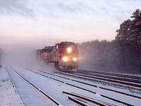 BNSF 723 leads BNSF 6912 on 328 through Ingersoll Ontario 12-17-04 Viewed 18 times