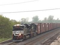 NS 2765 leads 328 with 14 cars through Ingersoll Ontario 08:23 5-14-06
