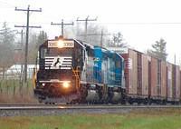 NS 3350 leads 327 through Ingersoll Ontario April 24-05