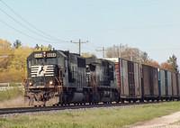 NS 6664 SD60 leads 327 through Ingersoll Ontario 16:42 5-3-06