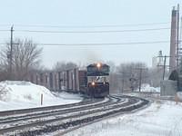 NS 9000 leads 327 through Ingersoll Ontario 1-29-05