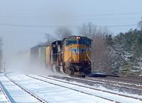 UP 5036 leads 328 through Ingersoll Ontario Time: 9:32 2-18-05