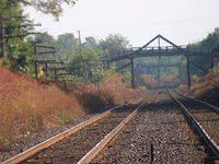 Looking east on the Strathroy sub, The second bridge is at Denfield, about 2 mile away, 9/26/03